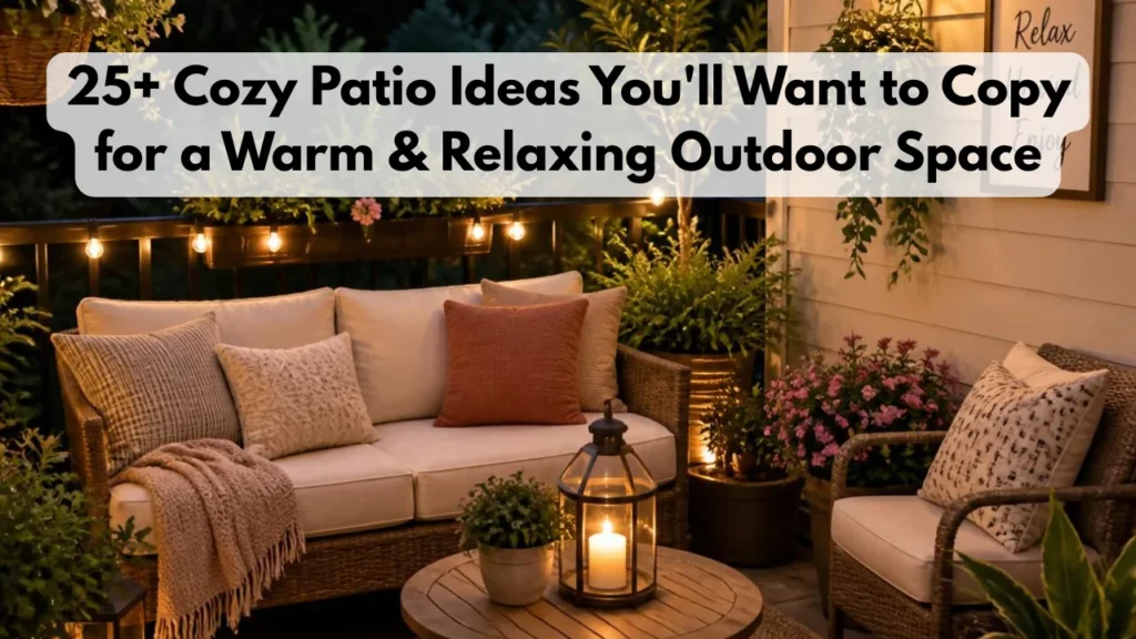 25+ Cozy Patio Ideas You'll Want to Copy for a Warm & Relaxing Outdoor Space