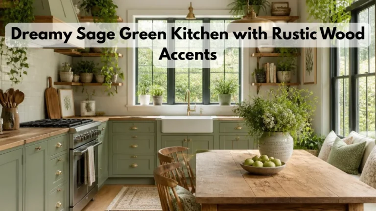 Dreamy Sage Green Kitchen with Rustic Wood Accents